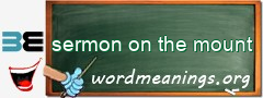 WordMeaning blackboard for sermon on the mount